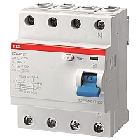 Выключатель дифференциального тока (УЗО) 4п 80А 100мА тип AC (F204 AC-80/0.1)
