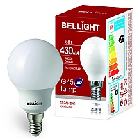 Лампа светодиодная LED 5Вт E14 G45 4000K 430Лм Шар