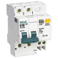 Автоматический выключатель дифференциального тока (АВДТ) 2п 16А х-ка C 30мА тип AC 4.5кА ДИФ-101