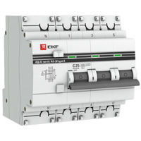Автоматический выключатель дифференциального тока (АВДТ) 3п+N 63А х-ка C 30мА тип AC 4,5кА АД-32 PROxima