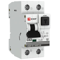 Автоматический выключатель дифференциального тока (АВДТ) 2п 16А х-ка C 30мА тип A 6кА АВДТ-63 PROxima