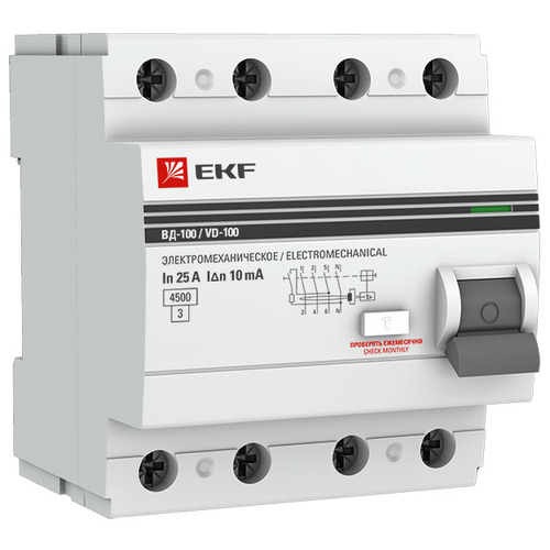 Выключатель дифференциального тока (УЗО) 4п 40А 30мА тип AC ВД-100 PROxima