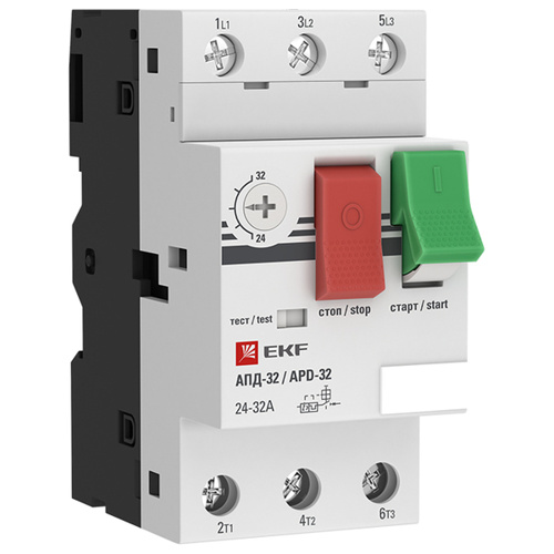 Автоматический выключатель для защиты электродвигателя 4-6.3А АПД-32 управление кнопками PROxima