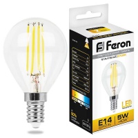 Лампа светодиодная LED 5вт Е14 теплый шар Filament LB-61