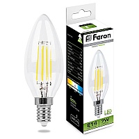 Лампа светодиодная Feron LB-66 Свеча E14 7W 4000K