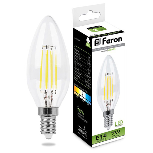 Лампа светодиодная Feron LB-66 Свеча E14 7W 4000K