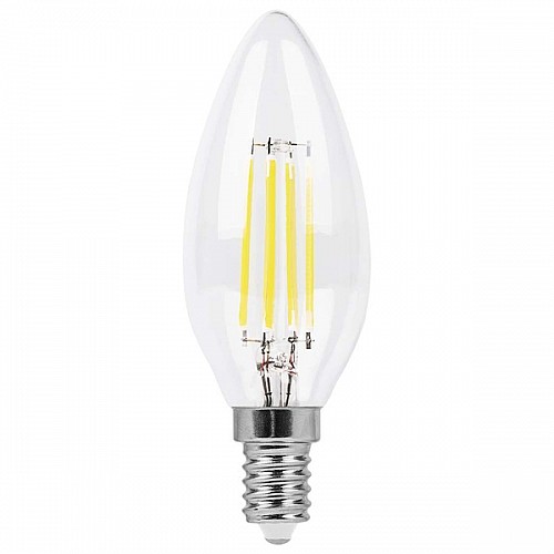Лампа светодиодная LED 5вт Е14 теплый свеча Filament LB-58