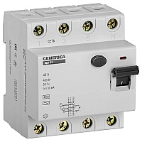 Выключатель дифференциального тока (УЗО) 4п 40А 30мА тип AC ВД1-63