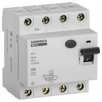 Выключатель дифференциального тока (УЗО) 4п 63А 30мА тип AC ВД1-63