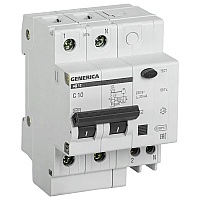 Автоматический выключатель дифференциального тока (АВДТ) 2п 10А х-ка C 30мА тип AC АД12 Generica