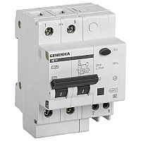 Автоматический выключатель дифференциального тока (АВДТ) 2п 25А х-ка C 30мА тип AC АД12 Generica