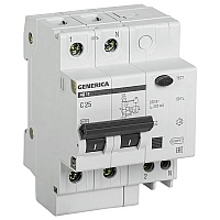 Автоматический выключатель дифференциального тока (АВДТ) 2п 25А х-ка C 300мА тип AC АД12 Generica