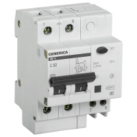 Автоматический выключатель дифференциального тока (АВДТ) 2п 32А х-ка C 30мА тип AC АД12 Generica