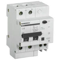 Автоматический выключатель дифференциального тока (АВДТ) 2п 32А х-ка C 100мА тип AC АД12 Generica