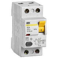 Выключатель дифференциального тока (УЗО) 2п 63А 30мА тип AC ВД1-63
