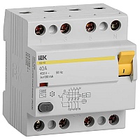 Выключатель дифференциального тока (УЗО) 4п 40А 100мА тип AC ВД1-63