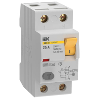 Выключатель дифференциального тока (УЗО) 2п 25А 30мА 6кА тип AC ВД3-63 KARAT