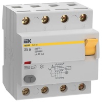 Выключатель дифференциального тока (УЗО) 4п 25А 30мА 6кА тип AC ВД3-63 KARAT