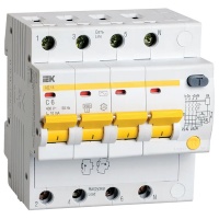 Автоматический выключатель дифференциального тока (АВДТ) 4п 6А х-ка C 10мА тип AC АД14