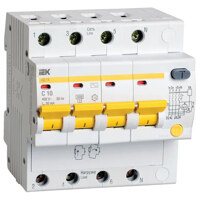 Автоматический выключатель дифференциального тока (АВДТ) 4п 10А х-ка C 30мА тип AC АД14