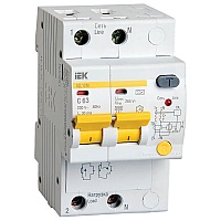Автоматический выключатель дифференциального тока (АВДТ) 2п 63А х-ка C 30мА тип A АД12М