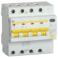Автоматический выключатель дифференциального тока (АВДТ) 4п 50А х-ка C 100мА тип AC АД14S