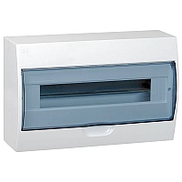 Щит распределительный навесной ЩРн-П-18 IP41 пластиковый белый прозрачная дверь