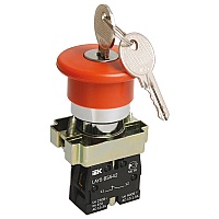 Кнопка управления LAY5-BS142 ''Грибок'' d=22мм 1р 240В с ключом красная
