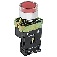 Кнопка управления красная LAY5-BW3461 1нз с подсветкой 240В