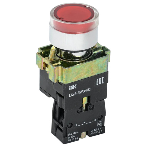 Кнопка управления красная LAY5-BW3461 1нз с подсветкой 240В