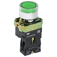 Кнопка управления зеленая LAY5-BW3361 1нз с подсветкой 240В