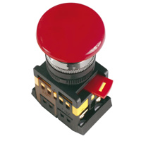 Кнопка красная с фиксацией AEAL-22 Гриб без подсветки 1з+1р 240В