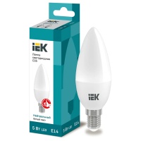 Лампа светодиодная LED 5вт E14 белый матовая свеча Eco
