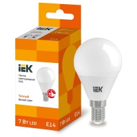 Лампа светодиодная LED 7вт E14 тепло-белый матовый шар Eco