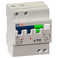 Автоматический выключатель дифференциального тока (АВДТ) 2п 25А х-ка C 30мА тип A защита от сверхтоков OptiDin VD63-22C25-A-УХЛ4