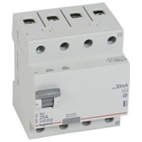 Выключатель дифференциального тока (УЗО) 4п 25А 30мА тип AC RX3