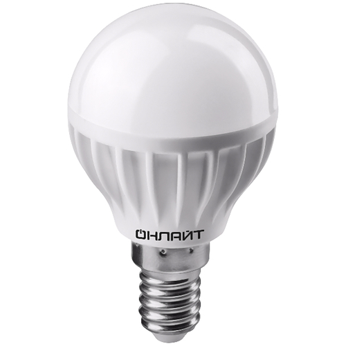 Лампа светодиодная LED 6вт E14 теплый матовый шар (71643 ОLL-G45)