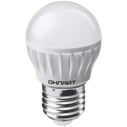 Лампа светодиодная LED 6вт E27 теплый матовый шар (71645 ОLL-G45)