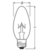 Лампа накаливания декоративная ДС 40Вт B35 230В E27 (свеча)