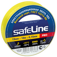 Изолента ПВХ 15мм желтая 20м SafeLine