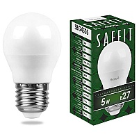 Лампа светодиодная LED 5Вт Е27 белый матовый шар, SBG4505
