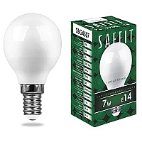 Лампа светодиодная LED 7Вт Е14 теплый матовый шар, SBG4507