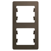 Glossa Рамка 2-постовая, вертикальная, шоколад