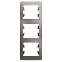 Glossa Рамка 3-постовая, вертикальная, платина