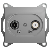 Glossa Розетка телевизионная TV-SAT одиночная в рамку 1дБ алюминий