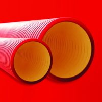 Труба жесткая двустенная для кабельной канализации Ø 200 мм 8кПа красная