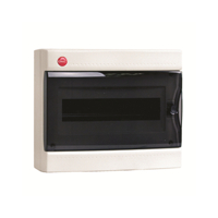 Щит распределительный навесной ЩРн-П-12з IP40 пластиковый белый прозрачная дверь с замком